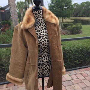 Winter suede coat